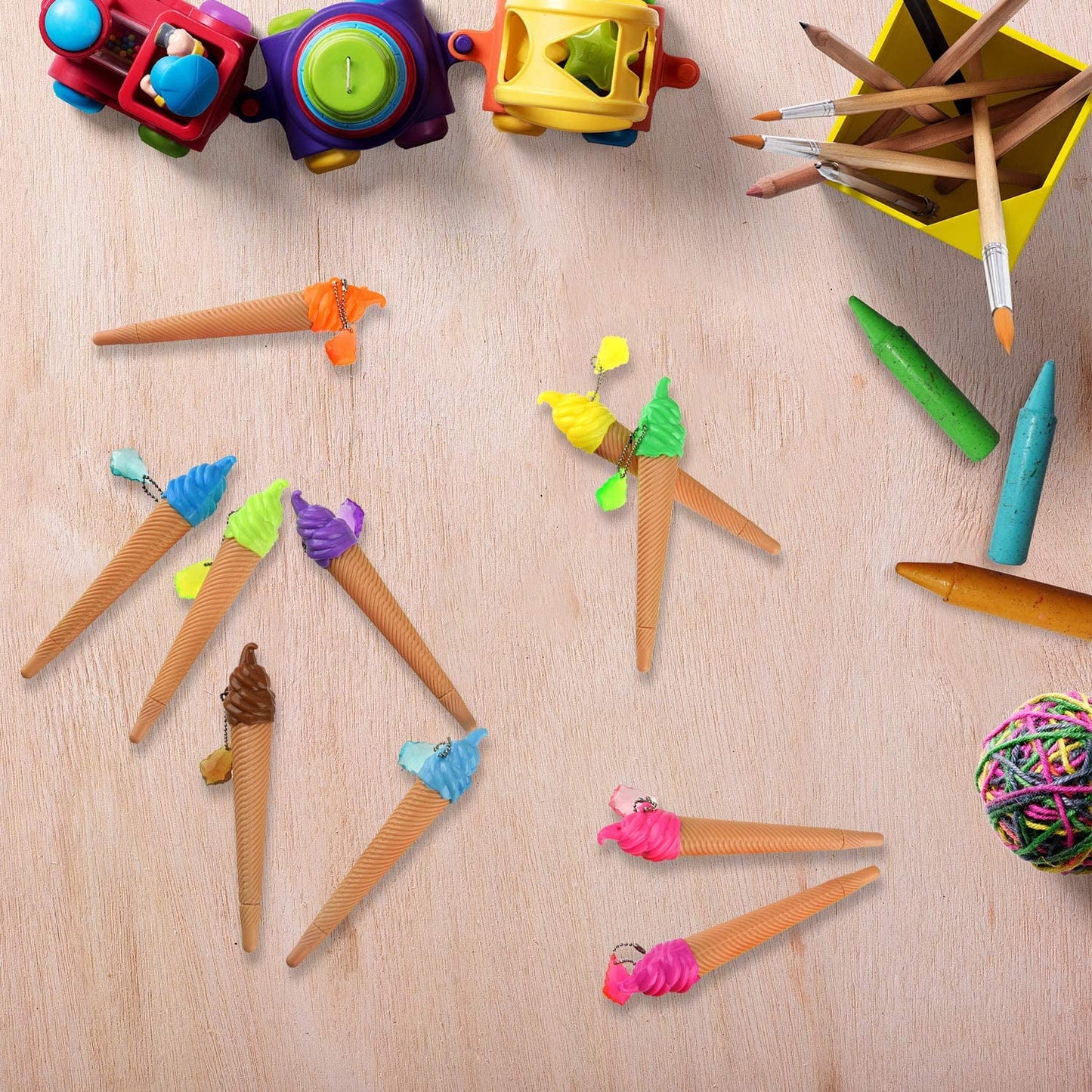 12 Pieces Ice Cream Pen Novelty Cute Ink Pen Assorted Color Summer Writing Pen for Kids School Supplies Party Favor