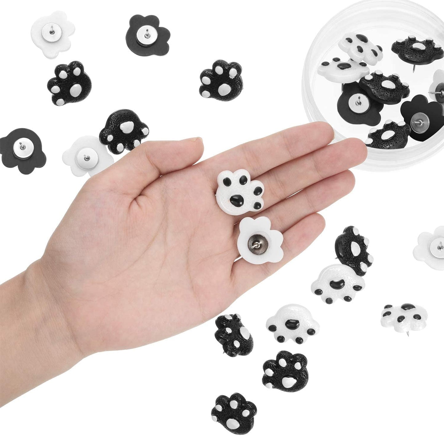 25 Pieces Paw Print Push Pins Animal Paw Thumb Tacks Decorative Pushpins for Cork Boards Home and Office (Color 1)