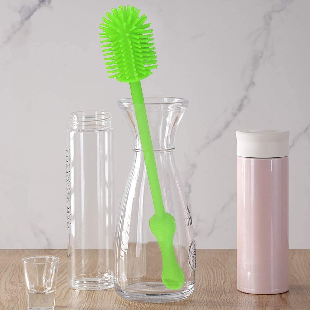 QUMENEY 6Pcs Silicone Bottle Brush, Straw Brush and Nipple Brush, Bottle Cleaners for Baby Bottles Coffee Cups Little Mugs Vase and Deep Cu