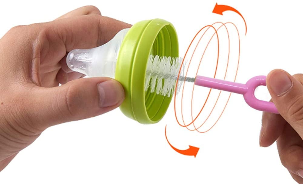 QUMENEY 6Pcs Silicone Bottle Brush, Straw Brush and Nipple Brush, Bottle Cleaners for Baby Bottles Coffee Cups Little Mugs Vase and Deep Cu