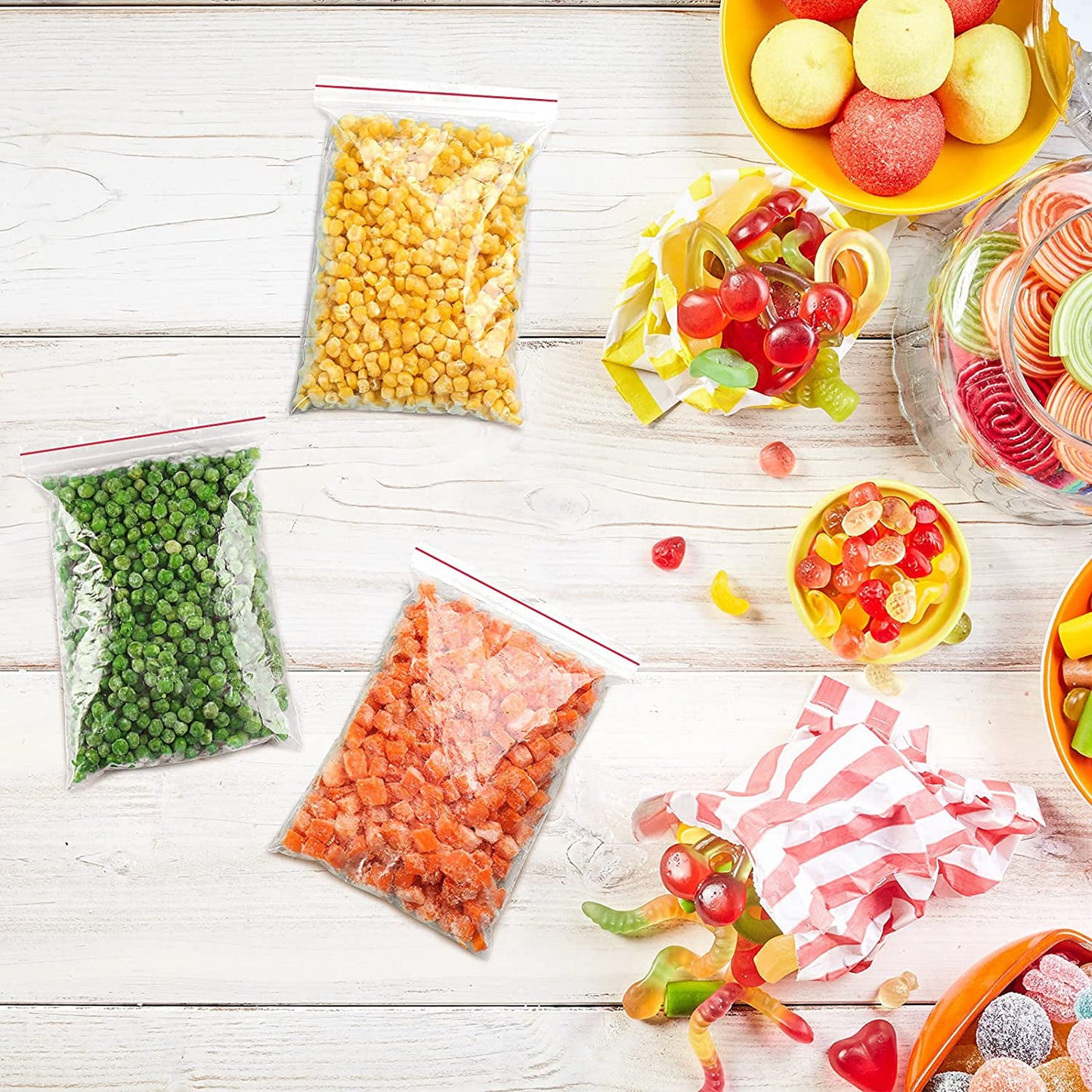 800 Pieces Small Ziplock Bags Clear Jewelry Bags, 4 Assorted Sizes, 1.6 x 2.4/2 x 3/2.5 x 3/2.5 x 3.5/3 x 4/4 x 6 Inch, Resealable Mini Zipl