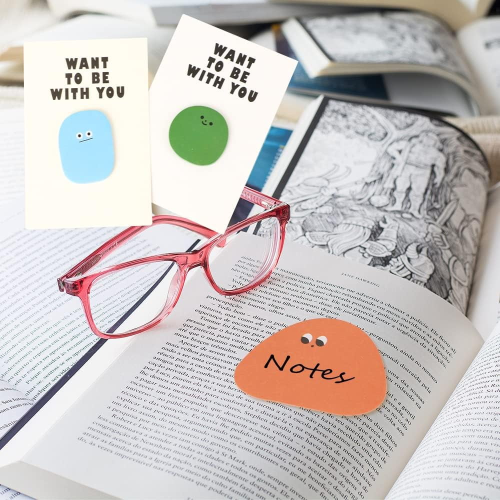 6 Pack 360 Sheets Cute Novelty Sticky Notes, Cartoon Sticky Notes Self-Stick Notes Memo Pads, Kawaii Stationary Supplies Note for Students S