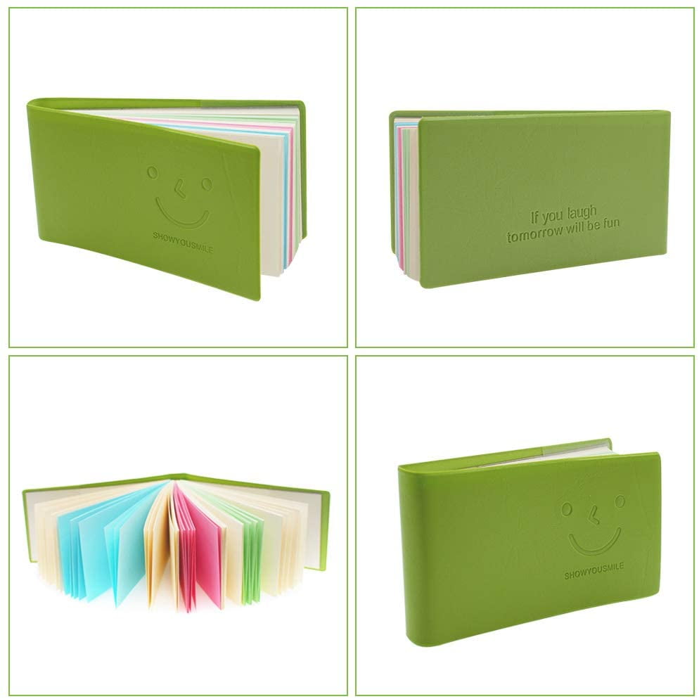 8PC Pocket Notebook, Mini Smiley Diary Notepads with Imitation-Leather Cover, Blank Pages, Portable Pocket Memo Book Easy to Tear Off, 11×6c