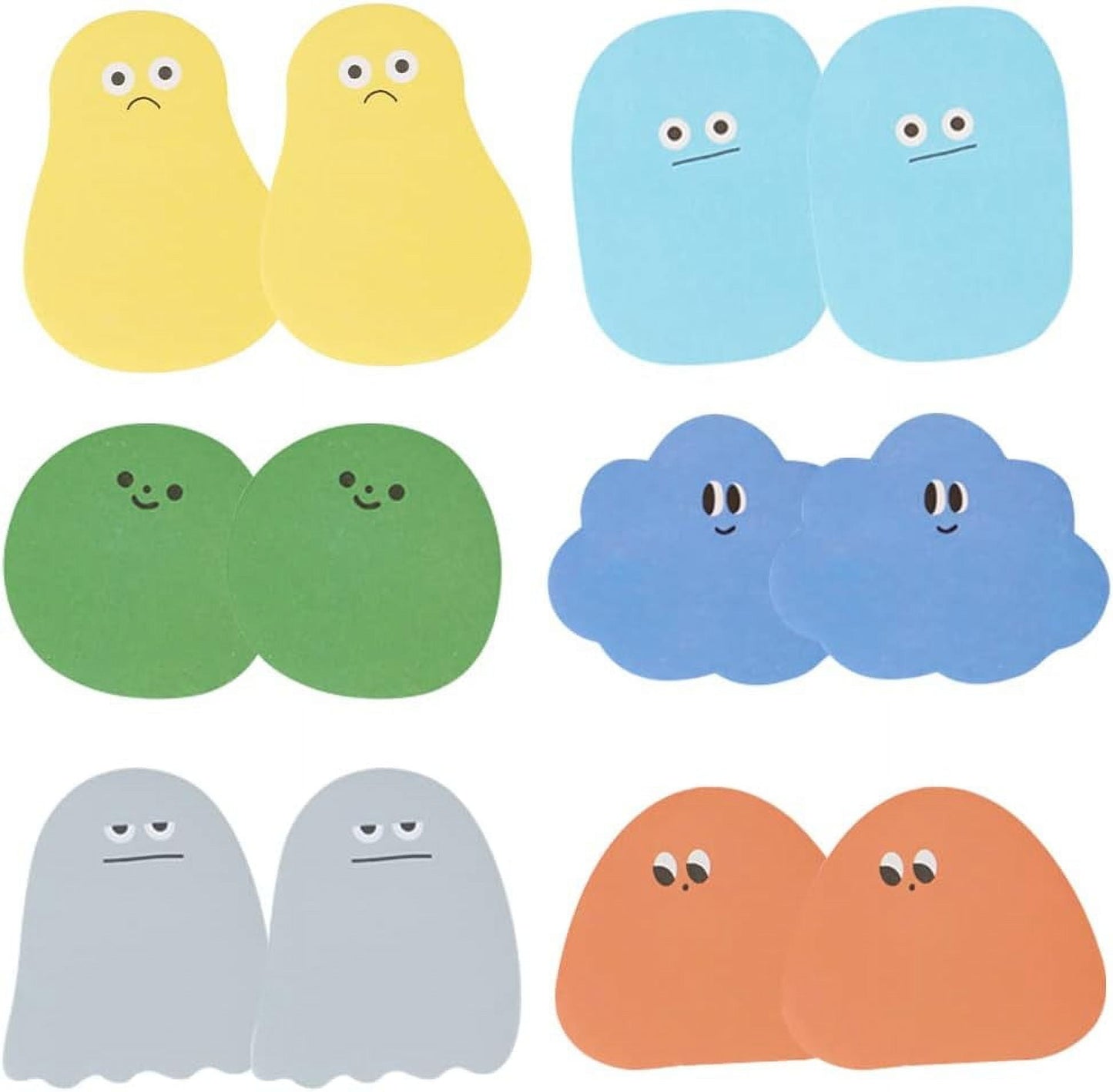 6 Pack 360 Sheets Cute Novelty Sticky Notes, Cartoon Sticky Notes Self-Stick Notes Memo Pads, Kawaii Stationary Supplies Note for Students S