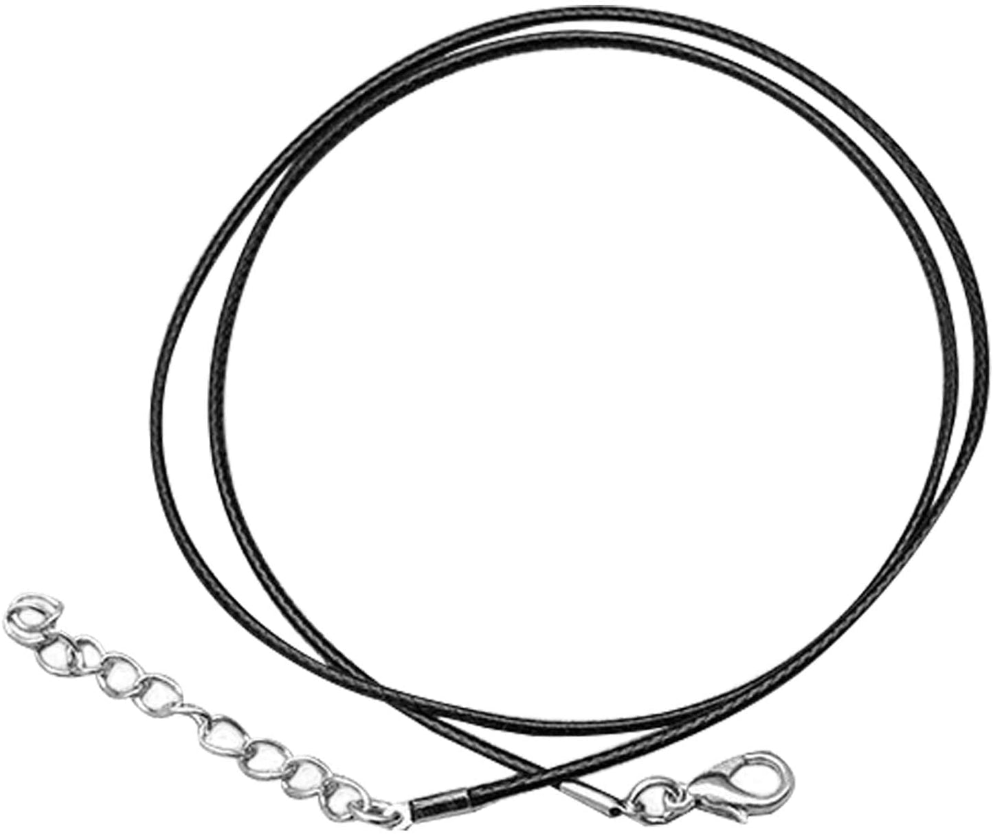 Set of 75, Black Waxed Cord with Clasp Bulk and Mixed Irregular Healing Stone Beads, findTop 50 Pcs Necklace Cord Bulk (20 Inch) and Crystal