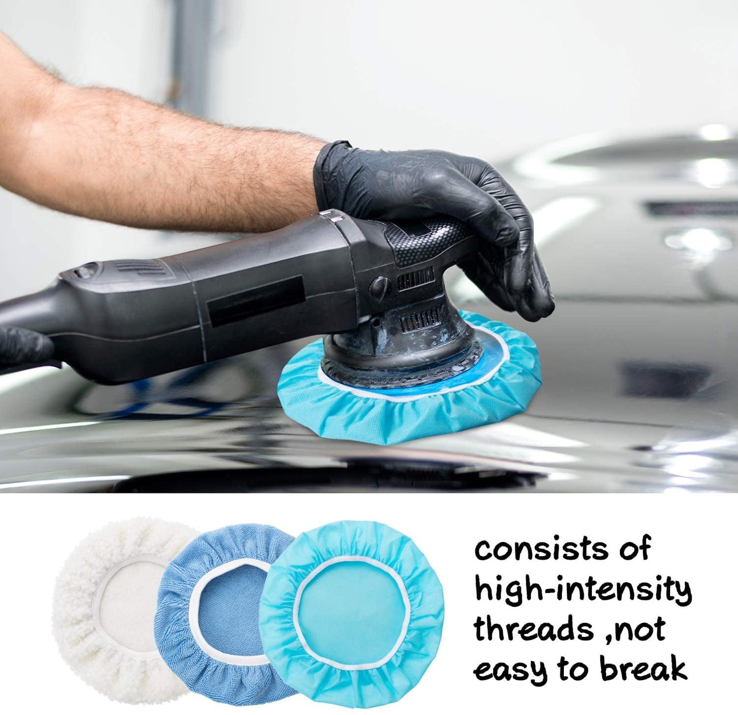 20 Pieces 9 to 10 Inches Buffer Pads Car Polisher Bonnet Orbital Buffer Bonnets Microfiber Bonnet Polishing Bonnet Buffing Pad Cover