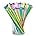 QUMENEY 100 Pieces Disposable Plastic Round Top Crystal Swizzle Sticks (Rainbow Color)