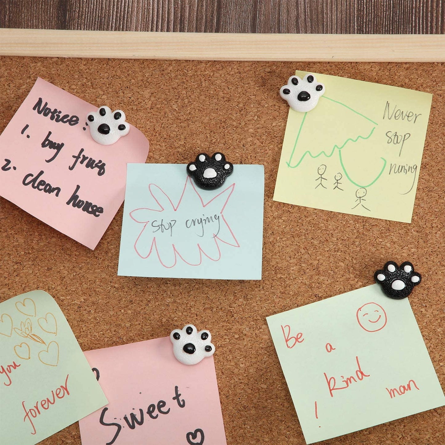 25 Pieces Paw Print Push Pins Animal Paw Thumb Tacks Decorative Pushpins for Cork Boards Home and Office (Color 1)