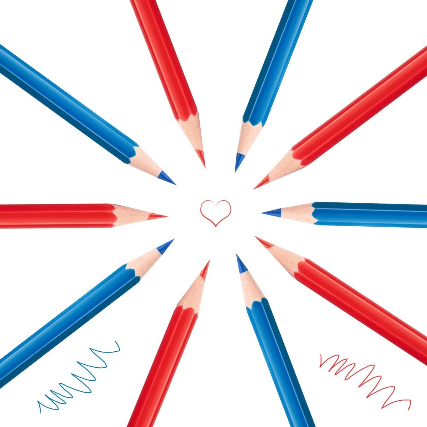 40 Counts Erasable Colored Pencils Red Blue Colored Pencils with Eraser and 2 Pieces Mini Metal Pencil Sharpeners