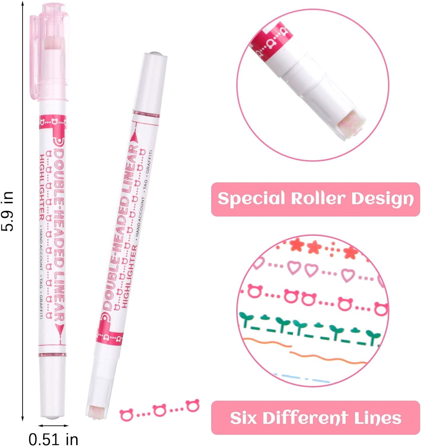 QUMENEY 18Pcs Magic Highlighter Marker Pens, Dual Tip Colored Curve Highlighter Pen, Assorted Colors Highlighters Changing Color Markers Pas