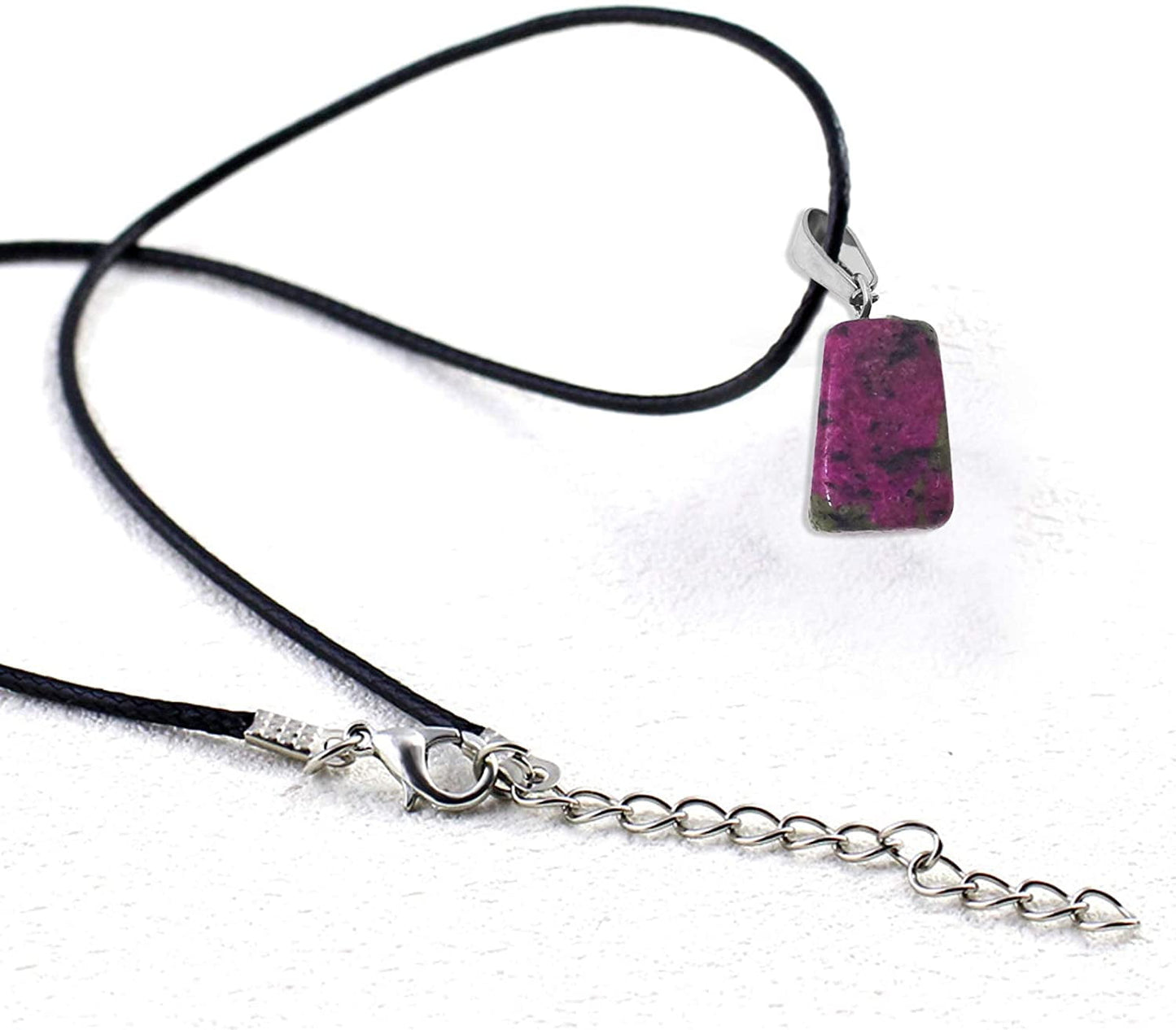 Set of 75, Black Waxed Cord with Clasp Bulk and Mixed Irregular Healing Stone Beads, findTop 50 Pcs Necklace Cord Bulk (20 Inch) and Crystal