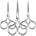 3 Pack Small Nose Scissors Facial Hair Scissors Mini Beauty Scissors Stainless Steel Trimming Pointed Scissor for Grooming Eyebrows, Nose, M