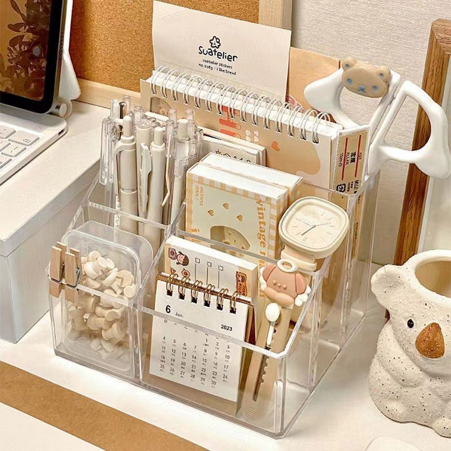 Multi-function Acrylic Pen Organizer Storage, Translucent Desk Pencil Organizer Pencil Pot Pen Pot, Pen Storage Holder Creative Desk Storage