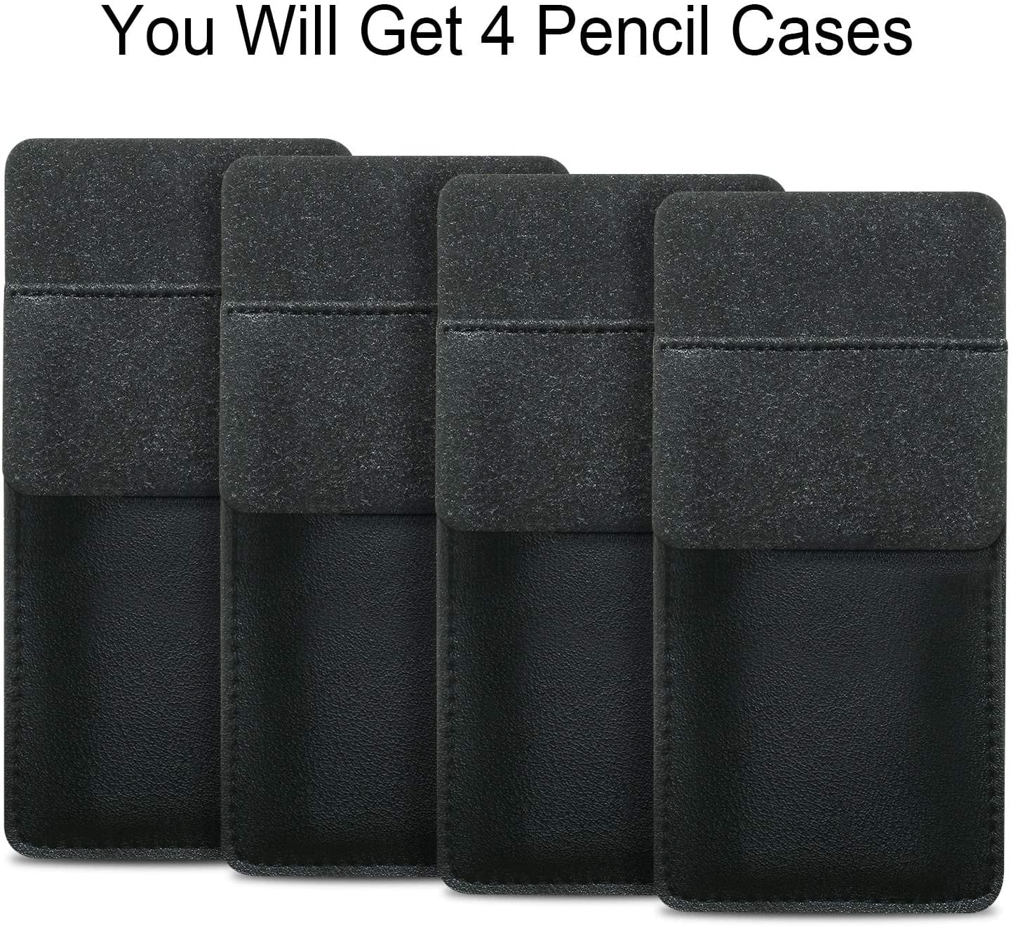 RETON 4 Packs Pocket Protector, Leather Pen Pouch Holder Organizer for Lab Coats/shirts/pen Note, Handmade Pencil Pocket Holder for School O