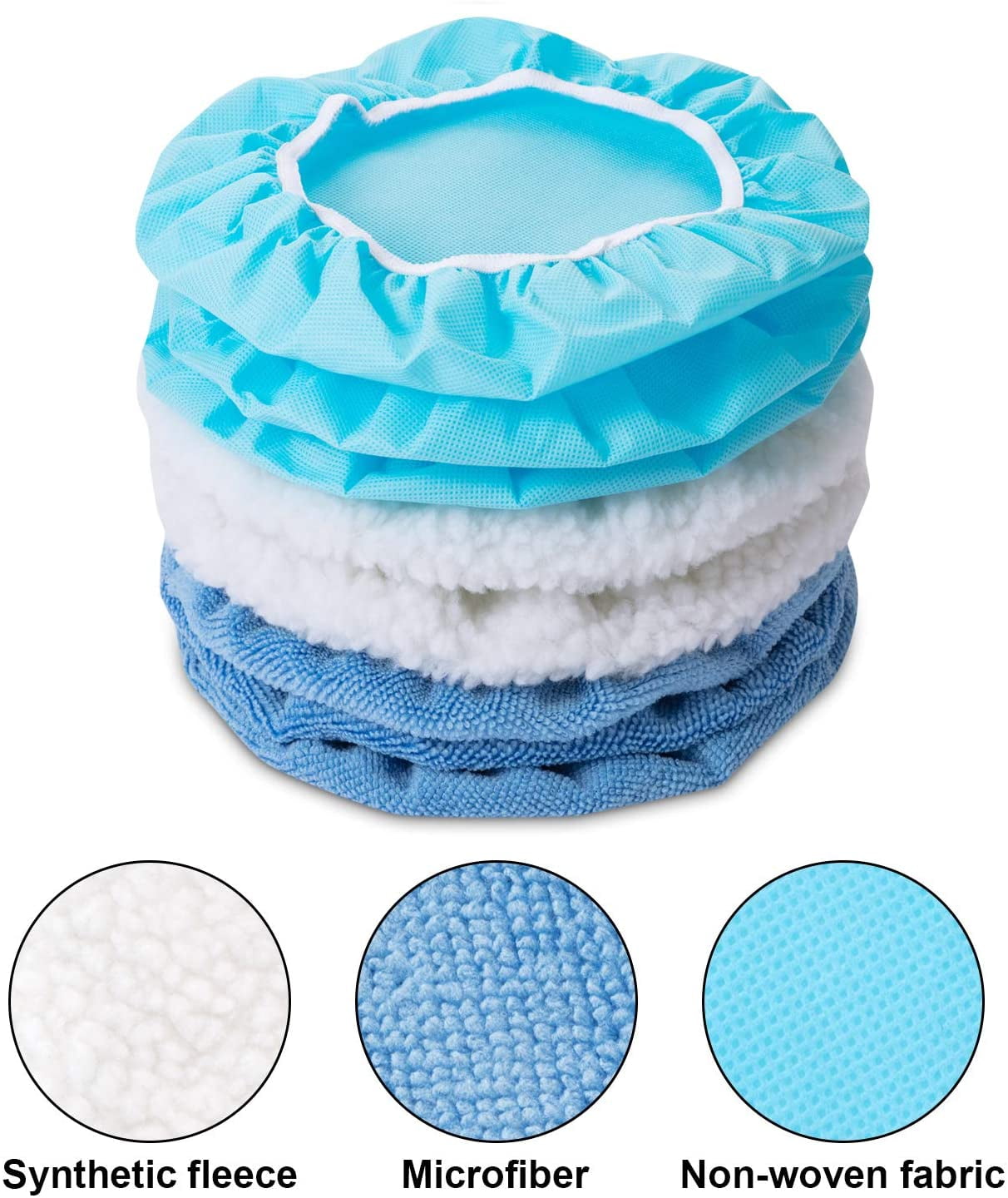 20 Pieces 9 to 10 Inches Buffer Pads Car Polisher Bonnet Orbital Buffer Bonnets Microfiber Bonnet Polishing Bonnet Buffing Pad Cover