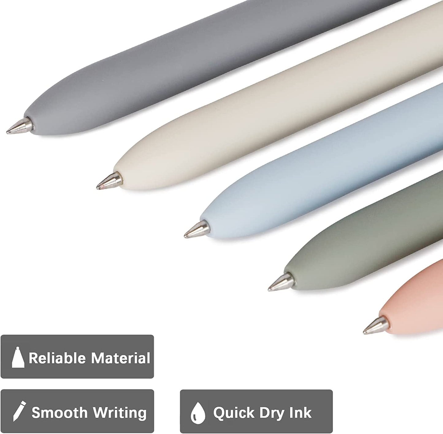 RETON Quick Dry Ink Pens, Gel Pens Fine Point Smooth Writing, Retractable 0.5 mm Black Ink Pens, Rollerball Pens for Note Taking School Offi