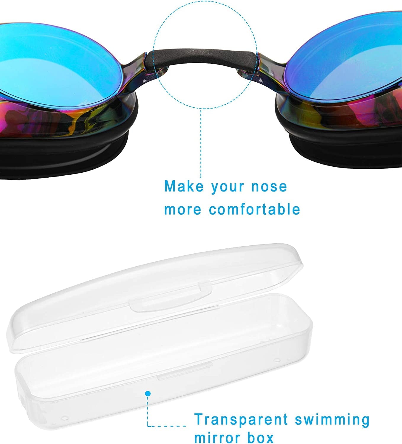 4 Pairs Triathlon Swim Goggles, Swimming Goggles Anti Fog Shatterproof UV Protection Goggles, Assorted Colors