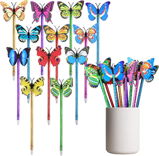 24 Pack Butterfly Ballpoint Pens, Novelty Pens Fine Point 0.5, Cute Writing Pens for Kids Students Women Girls Gifts, Bulk Pens for School O