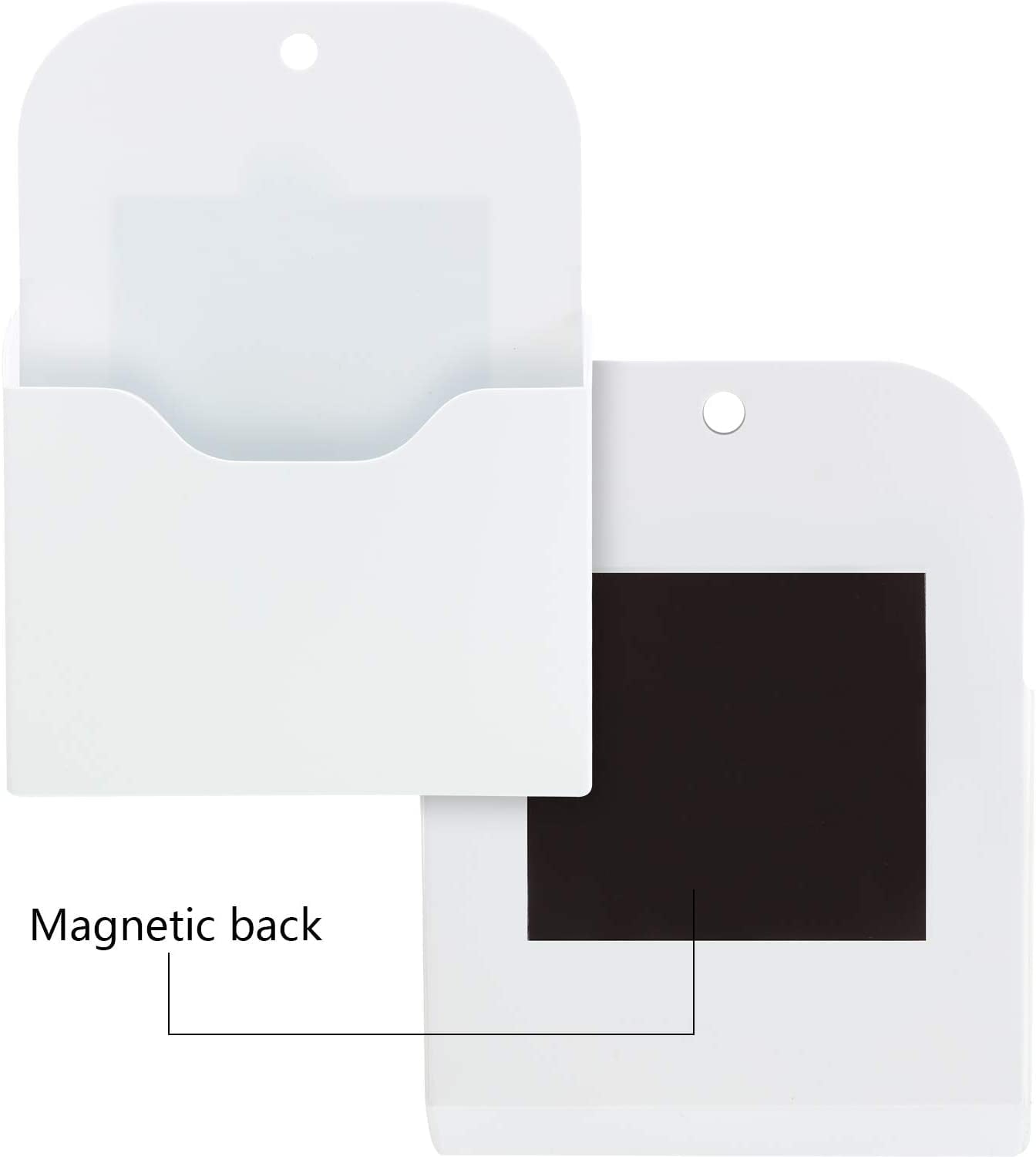 QUMENEY 3 Pack Magnetic File Holder, Large Size Refrigerator Magnetic Holder for Pen, Paper, Markers, Notebooks, Letter, Good for Class Whit